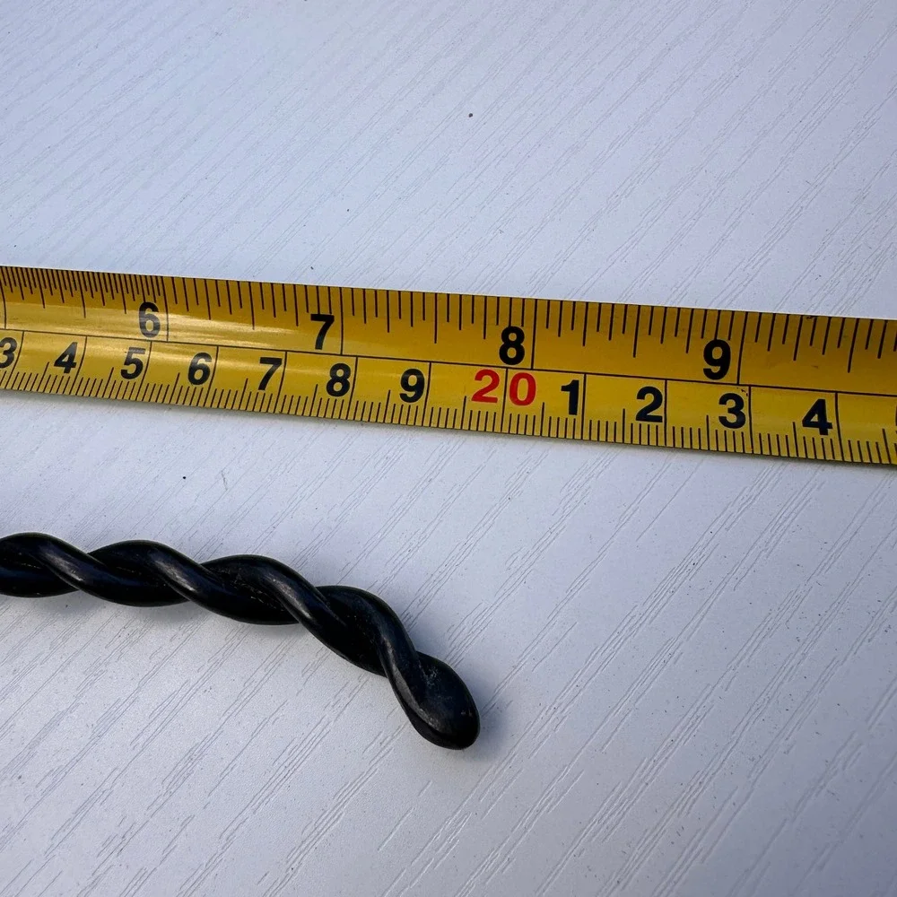 Vintage Brass and Wrought Iron Serving Spoon Hand Forged Twisted Handle 9 Inch